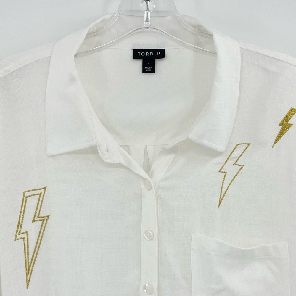 Torrid White Lightning Cloud Dancer Drop Shoulder… - image 4